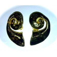 Gold Semi Spiral Earrings